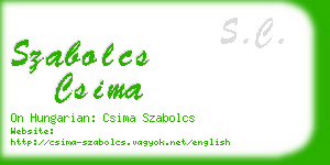 szabolcs csima business card